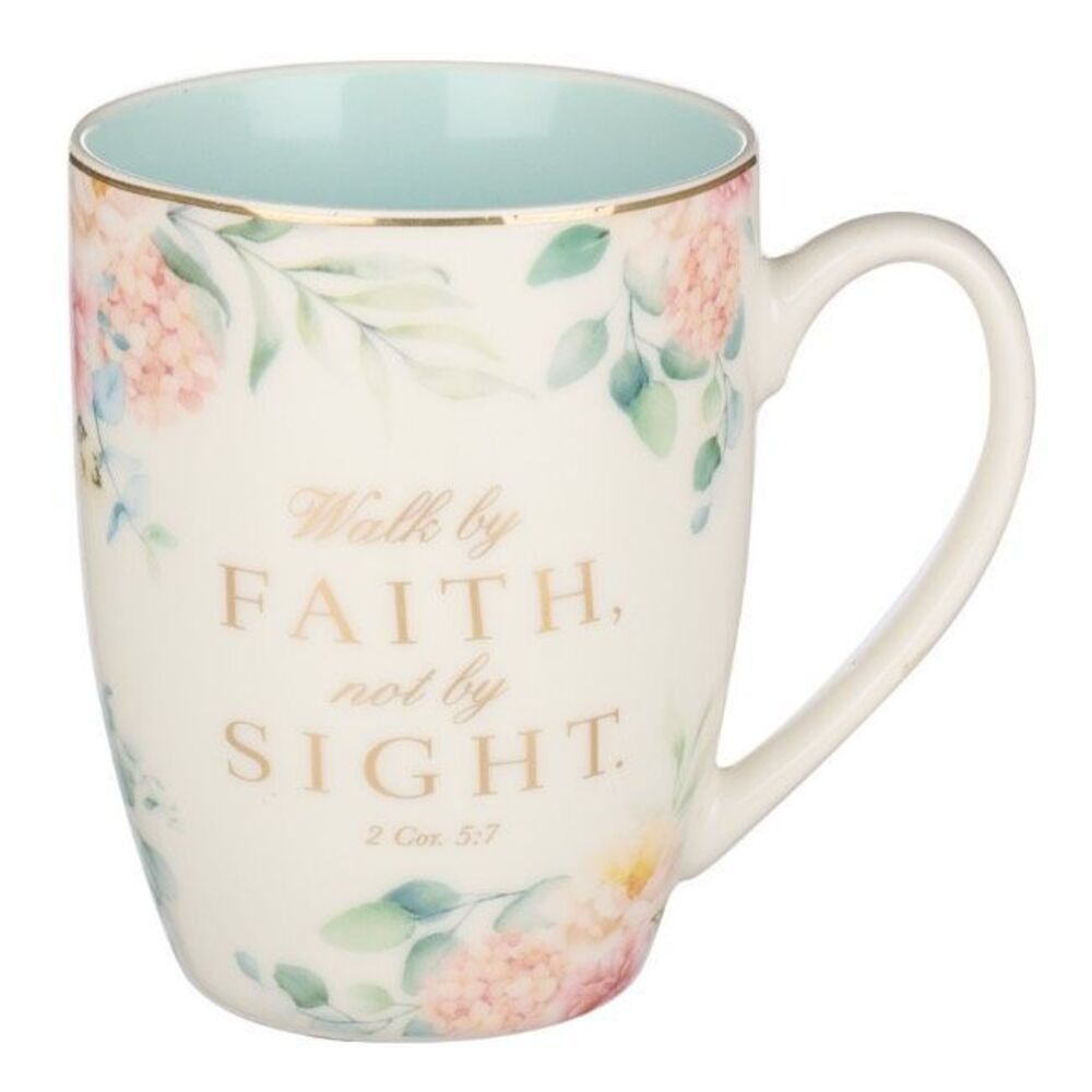🐿️ NIB Walk By Faith Not By Sight 2 Corinthians 5:7 Inspirational Coffee Mug